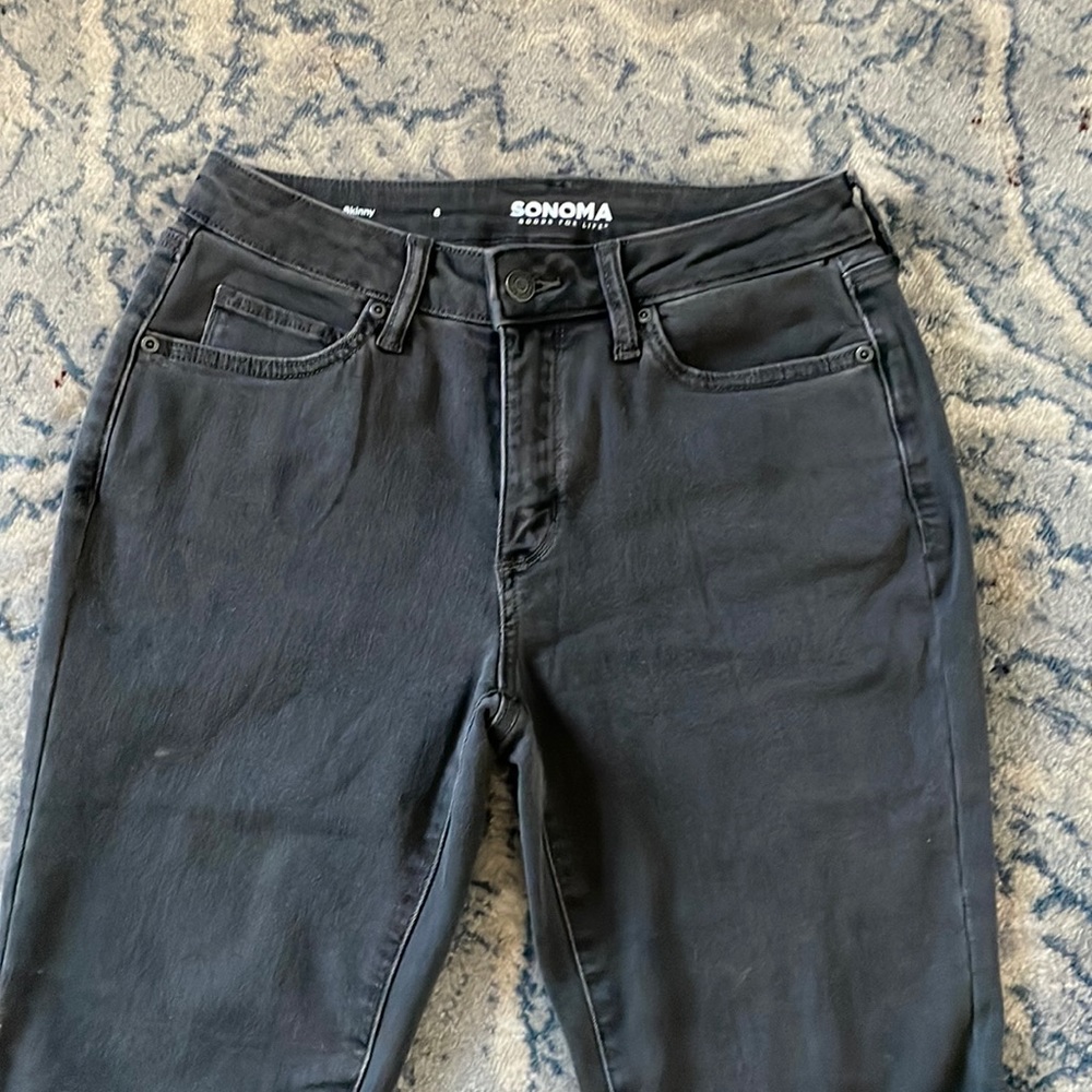 Stretchy skinny dark gray jeans